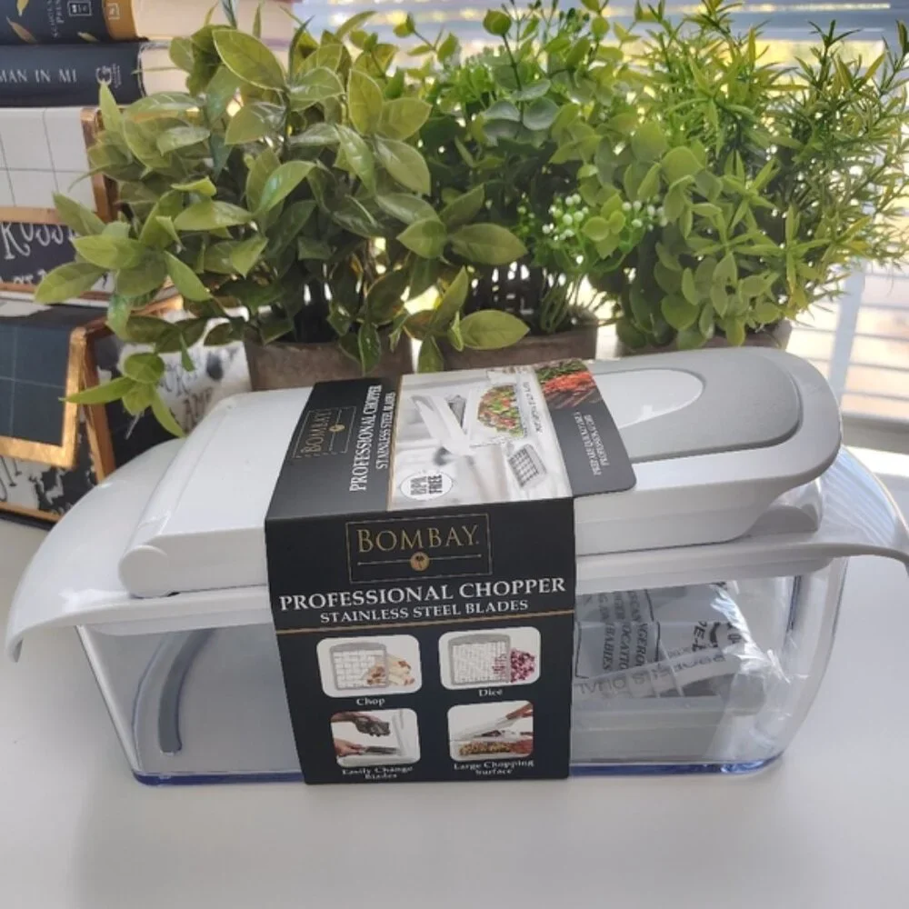 Bombay Professional Food Chopper White Stainless Steel Kitchen Prep Tool NWT